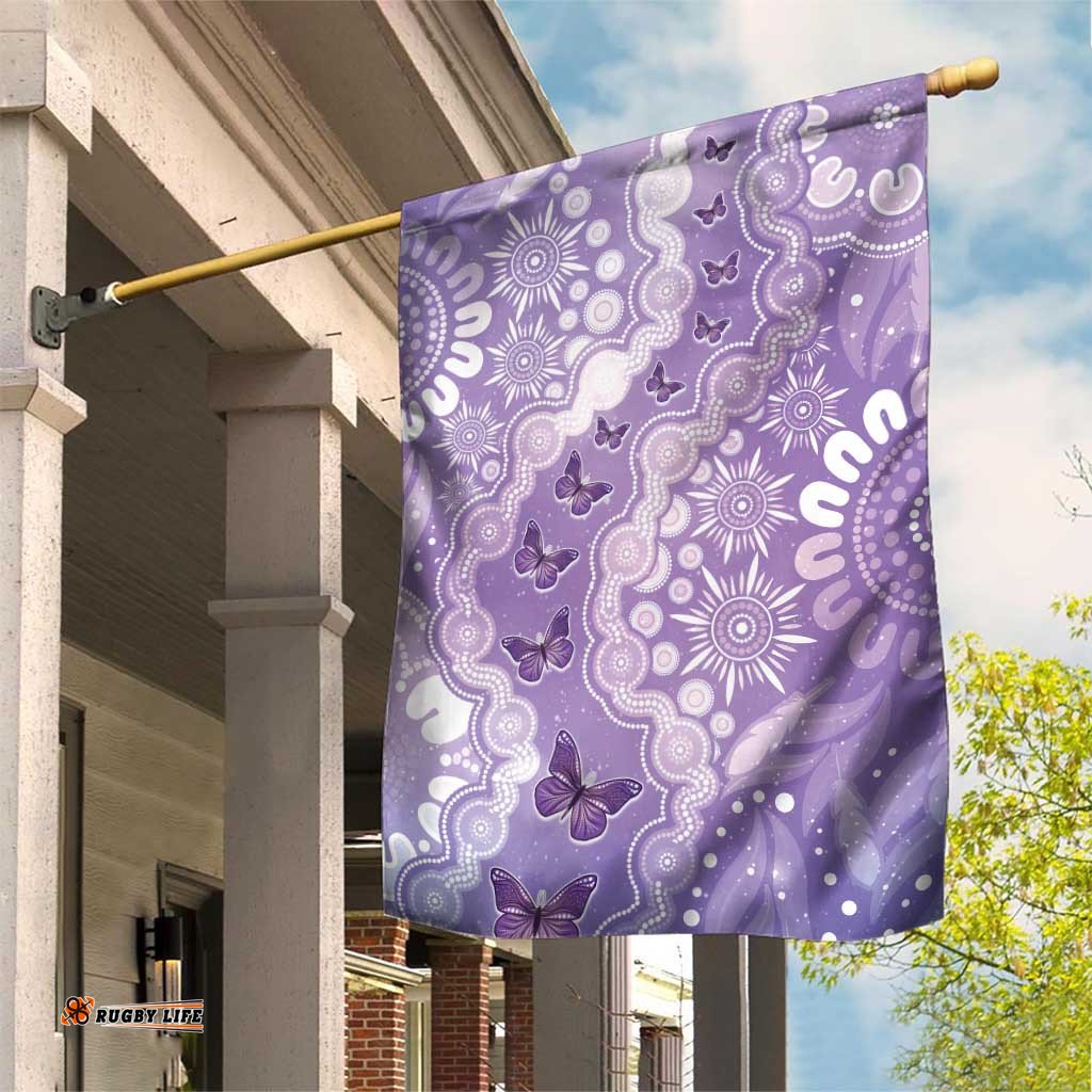 Australia Epilepsy Awareness Garden Flag Purple Butterflies Aboriginal LT05