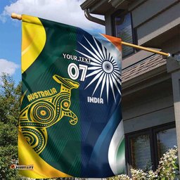 Custom India and Australia Cricket Garden Flag Special Half-Half Mix LT7