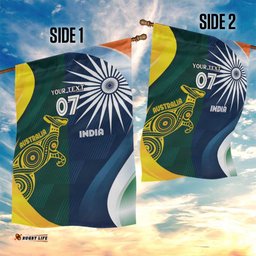 Custom India and Australia Cricket Garden Flag Special Half-Half Mix LT7