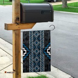Azure Tukutuku Pattern Aotearoa Garden Flag Niho Taniwha and Puhoro Motifs LT7