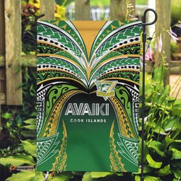 Cook Islands Rugby League Garden Flag Avaiki Tatau Tribal Motifs Black Color LT03