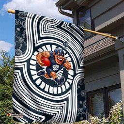 Carlton Football Club Garden Flag Indigenous Monochrome Dot Art Mascot Style TS04