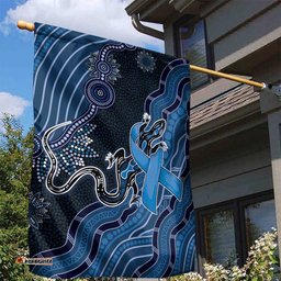 Autism Awareness Garden Flag Hope Ribbon And Aboriginal Patterns DT05