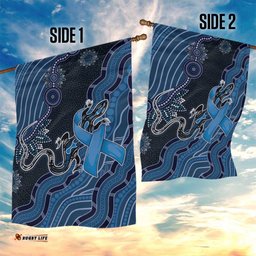 Autism Awareness Garden Flag Hope Ribbon And Aboriginal Patterns DT05
