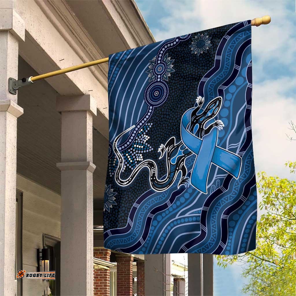 Autism Awareness Garden Flag Hope Ribbon And Aboriginal Patterns DT05