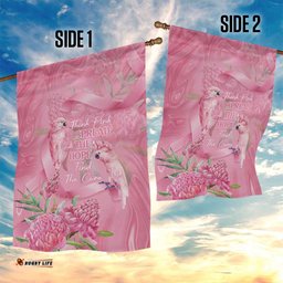 Australia Breast Cancer Awareness Garden Flag Think Pink Cockatoos Ribbon LT14