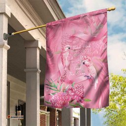 Australia Breast Cancer Awareness Garden Flag Think Pink Cockatoos Ribbon LT14