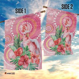 Breast Cancer Pink Cockatoo Garden Flag Australia Indigenous Watercolor Glaze LT7