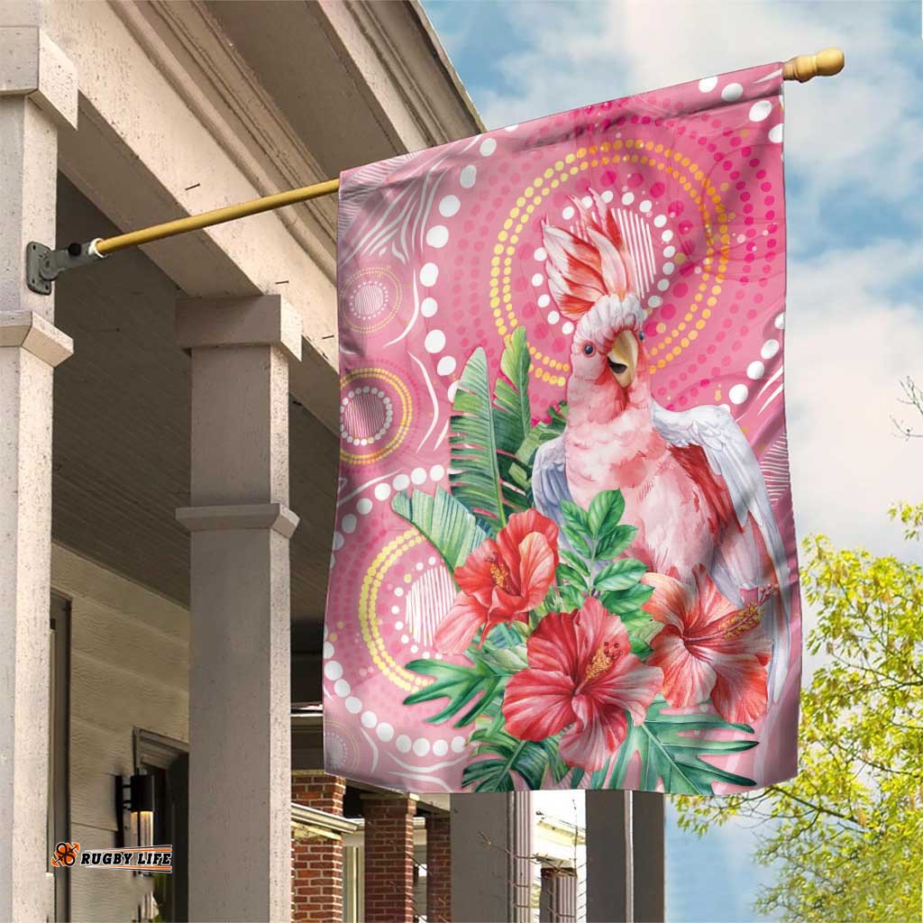 Breast Cancer Pink Cockatoo Garden Flag Australia Indigenous Watercolor Glaze LT7