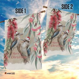 Australia Kookaburra Christmas Garden Flag Bottlebrush Eucalyptus Blossoms Watercolor LT14