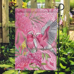 Australia Pink Galah Garden Flag Rose-breasted Cockatoo Waratah Indigenous Art LT14