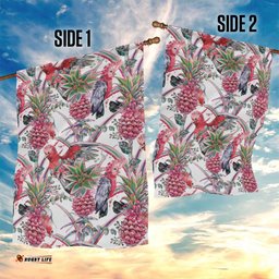 Australia Pink Galah Garden Flag Rose-breasted Cockatoo Pineapple Seamless Vibes LT14