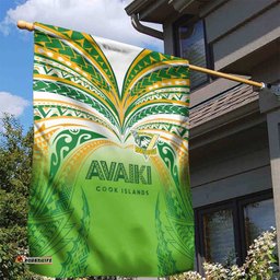 Cook Islands Rugby League Garden Flag Avaiki Tatau Tribal Motifs White Color LT03
