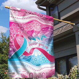 Australia Hereditary Cancer Awareness Garden Flag Never Give Up LT05
