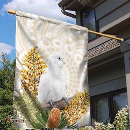 Australia Little Corella Garden Flag Cacatua Sanguinea Western Grevillea Aboriginal Art LT14