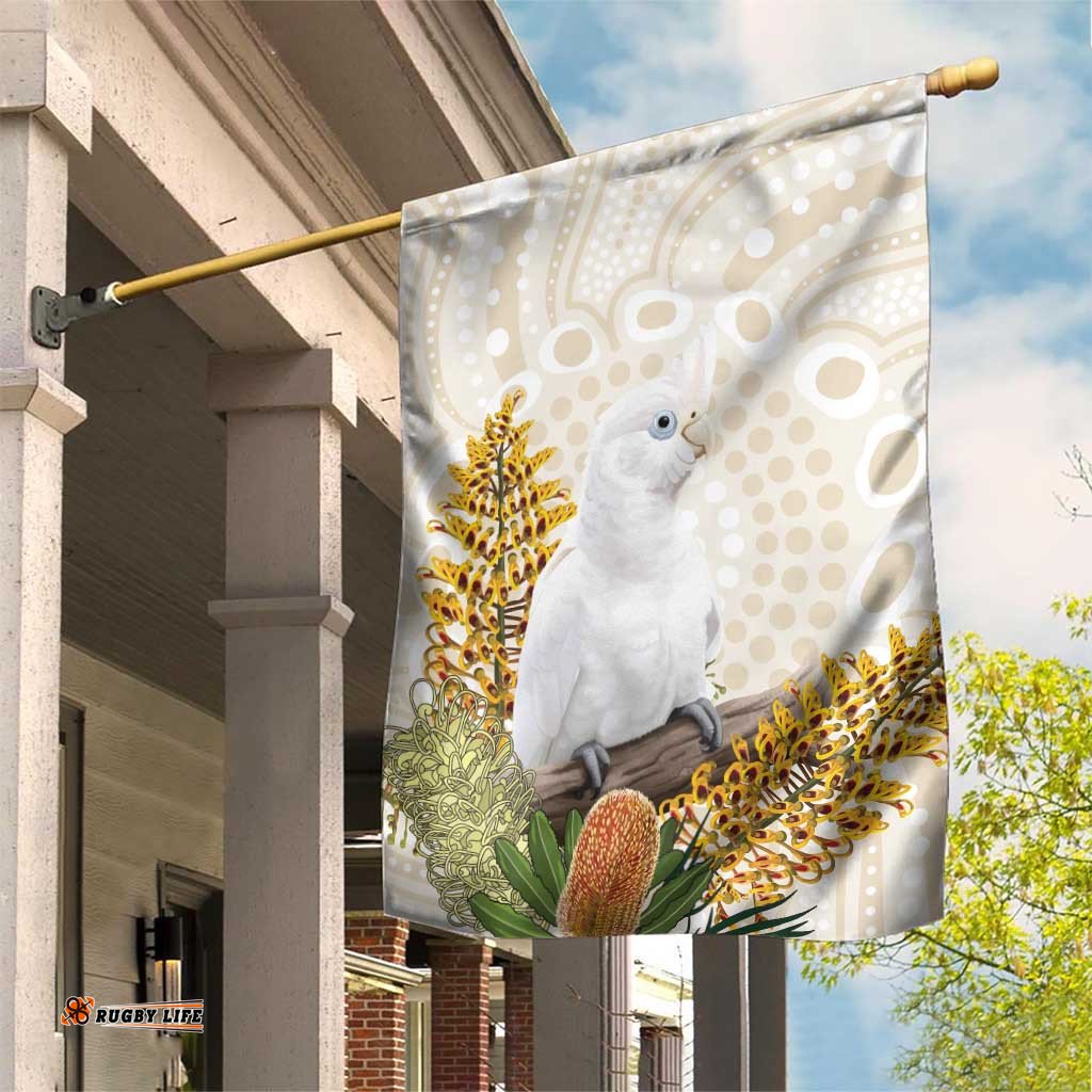 Australia Little Corella Garden Flag Cacatua Sanguinea Western Grevillea Aboriginal Art LT14