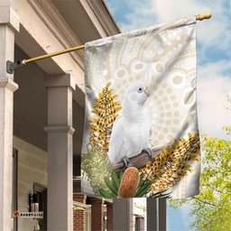 Australia Little Corella Garden Flag Cacatua Sanguinea Western Grevillea Aboriginal Art LT14