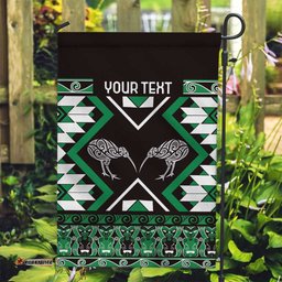 Personalised Taniko Motifs Aotearoa Garden Flag Waitangi Kowhaiwhai Kiwi - Green LT7