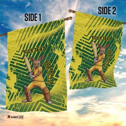 Custom Australia Cricket Garden Flag Aussie Baggy Greens - Kangaroo Mascot Style LT14