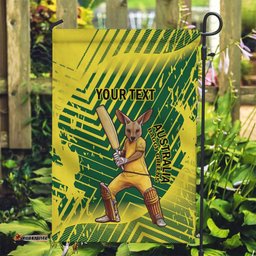 Custom Australia Cricket Garden Flag Aussie Baggy Greens - Kangaroo Mascot Style LT14