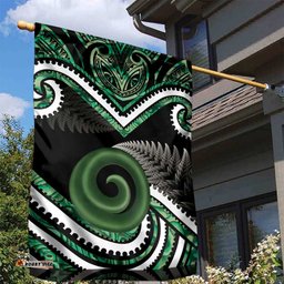 Koru Pounamu Aotearoa Garden Flag Maori Paua Shell Mix Silver Fern LT14