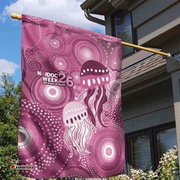 NAIDOC Deadly 50 Years Garden Flag Jellyfish Aboriginal Culture Inspired Pink LT9