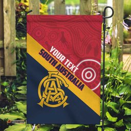Custom South Australia Cricket Garden Flag Go Champions - Aboriginal Art LT14