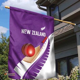 New Zealand Cricket Garden Flag Kiwi Birds Haka Dance Purple Fern Sporty Style LT03