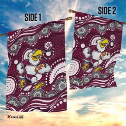 Manly Warringah Sea Eagles Garden Flag Aboriginal Dot Pattern - Rugby Mascot Heritage Pride TS04