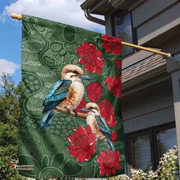 Kokaburra and Waratah Garden Flag Aboriginal Art LT9