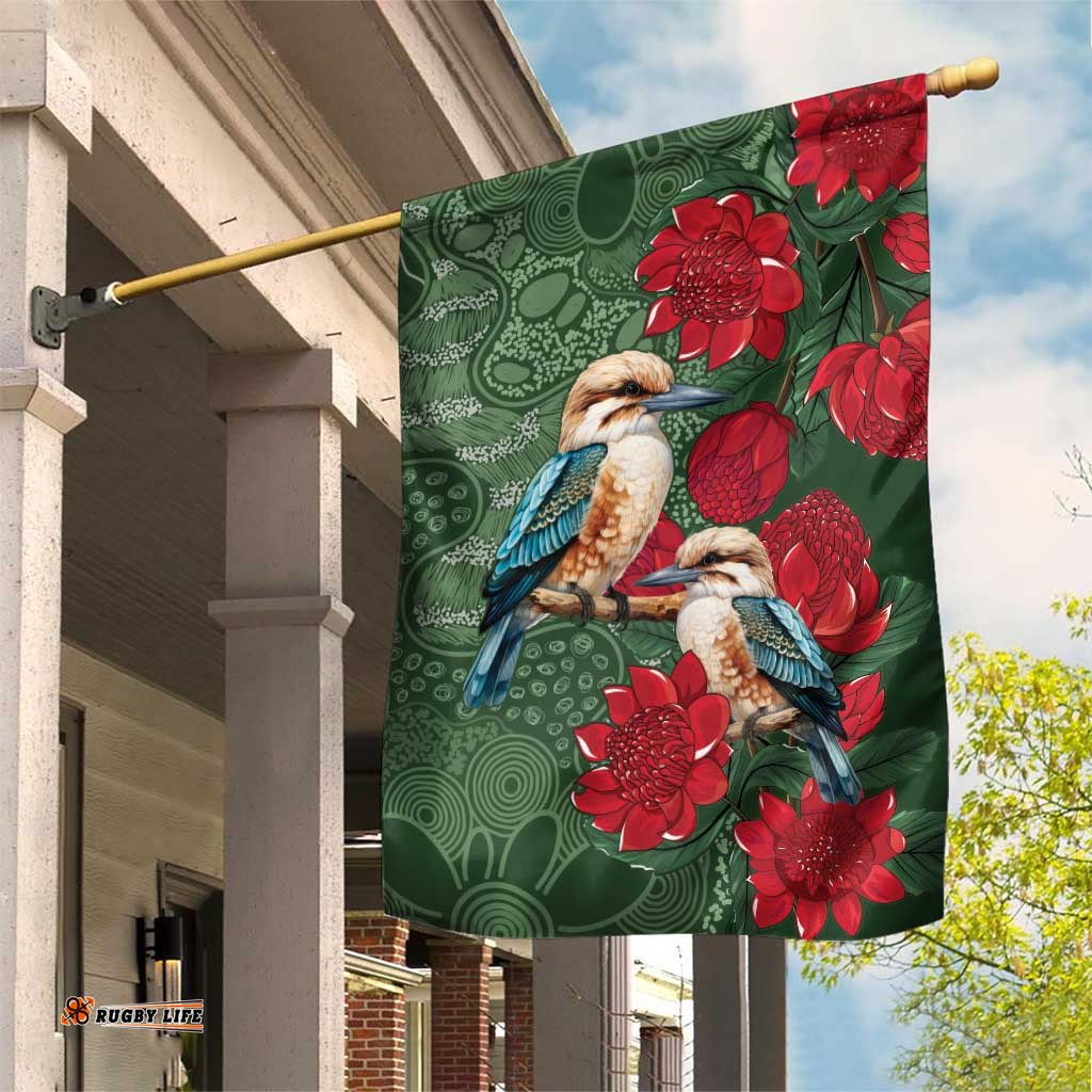 Kokaburra and Waratah Garden Flag Aboriginal Art LT9