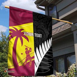 New Zealand and West Indies Cricket Custom Garden Flag Black Cap Windies Together LT14