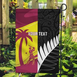 New Zealand and West Indies Cricket Custom Garden Flag Black Cap Windies Together LT14