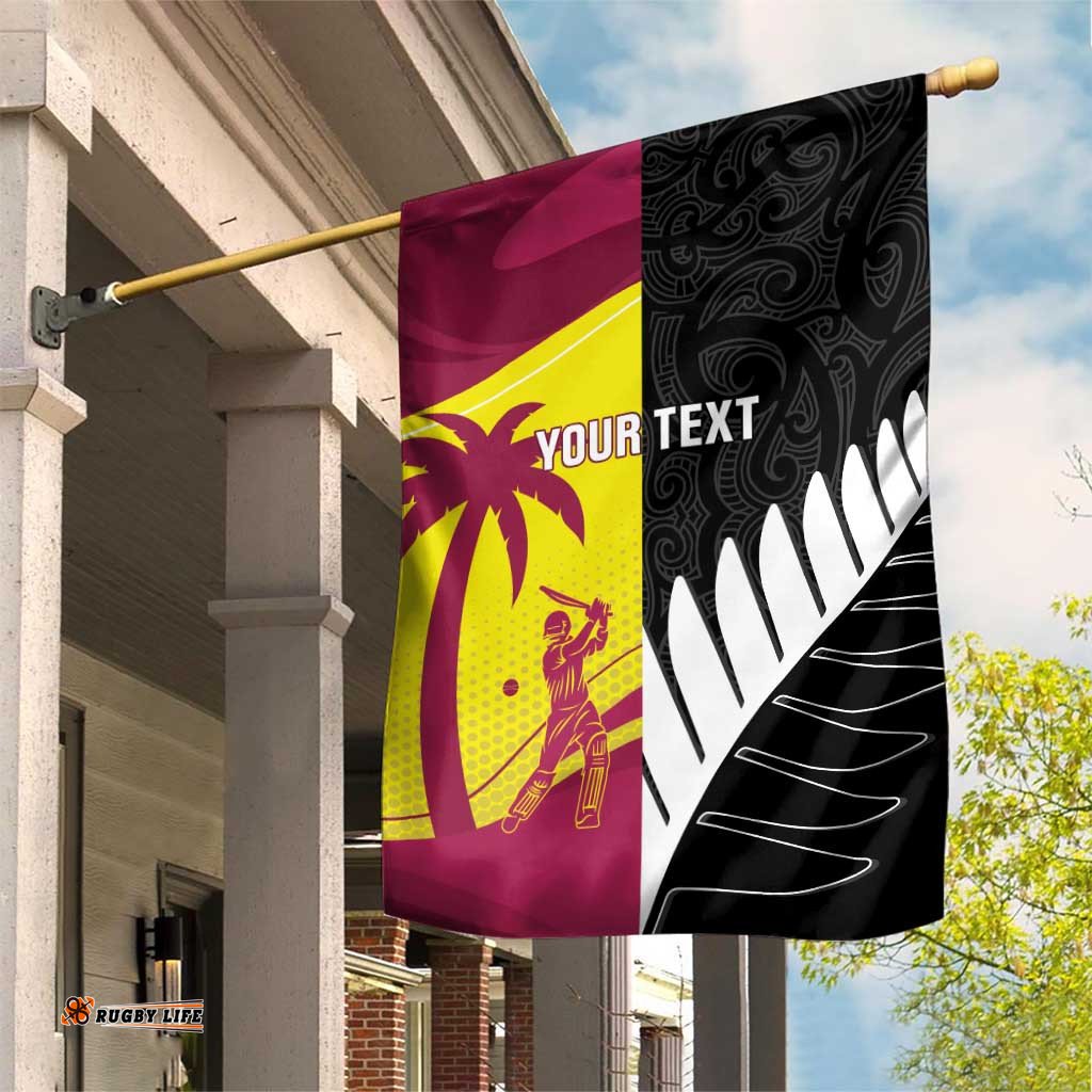 New Zealand and West Indies Cricket Custom Garden Flag Black Cap Windies Together LT14