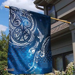 Matariki Galaxy Garden Flag New Zealand Map Maori Pattern LT9