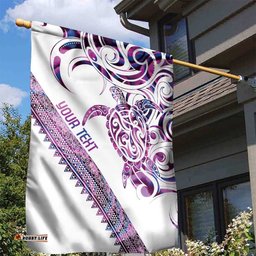 Mawhero Paua shell Kowhaiwhai Taniko Personalised Garden Flag Turtle Tattoo Maori Tribal Style LT9
