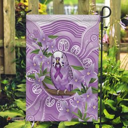Epilepsy Awareness Budgerigar Australia Garden Flag Budgie Purple Ribbon Boronia Aboriginal LT14