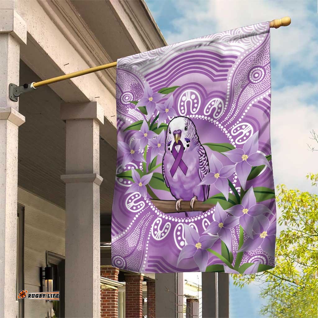 Epilepsy Awareness Budgerigar Australia Garden Flag Budgie Purple Ribbon Boronia Aboriginal LT14