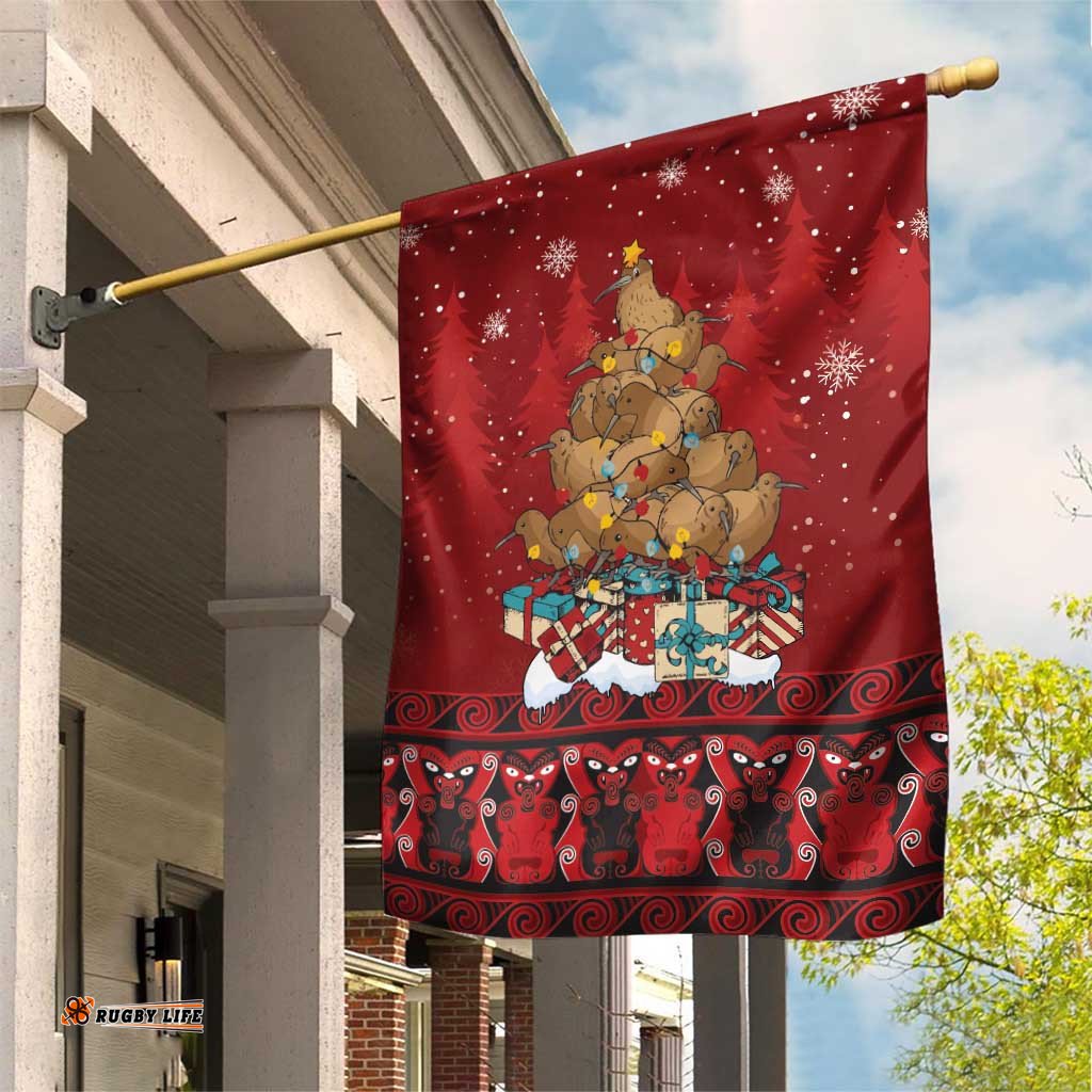 Funny Kiwi Bird Xmas Tree Garden Flag New Zealand Tribal Christmas Spirit LT9