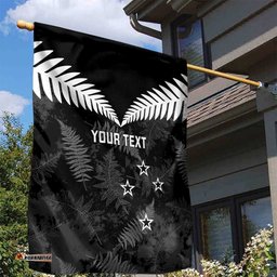 Custom New Zealand Silver Fern Football Garden Flag Go Aotearoa Grunge Black LT14