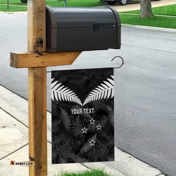 Custom New Zealand Silver Fern Football Garden Flag Go Aotearoa Grunge Black LT14