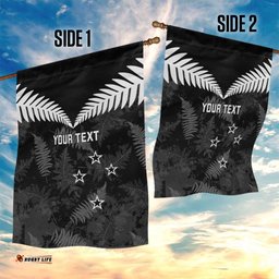 Custom New Zealand Silver Fern Football Garden Flag Go Aotearoa Grunge Black LT14
