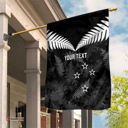 Custom New Zealand Silver Fern Football Garden Flag Go Aotearoa Grunge Black LT14