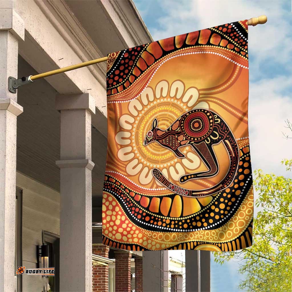 Indigenous Kangaroo Australia Garden Flag Australian Aboriginal Art Proud LT14