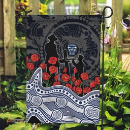 Geelong Cats ANZAC Day Garden Flag Indigenous Dot Art with Poppy Flower Tribute TS04