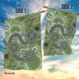 Personalised NAIDOC Week 50 Years Deadly Always Garden Flag Green Aboriginal Artwork Dot Painting LT9