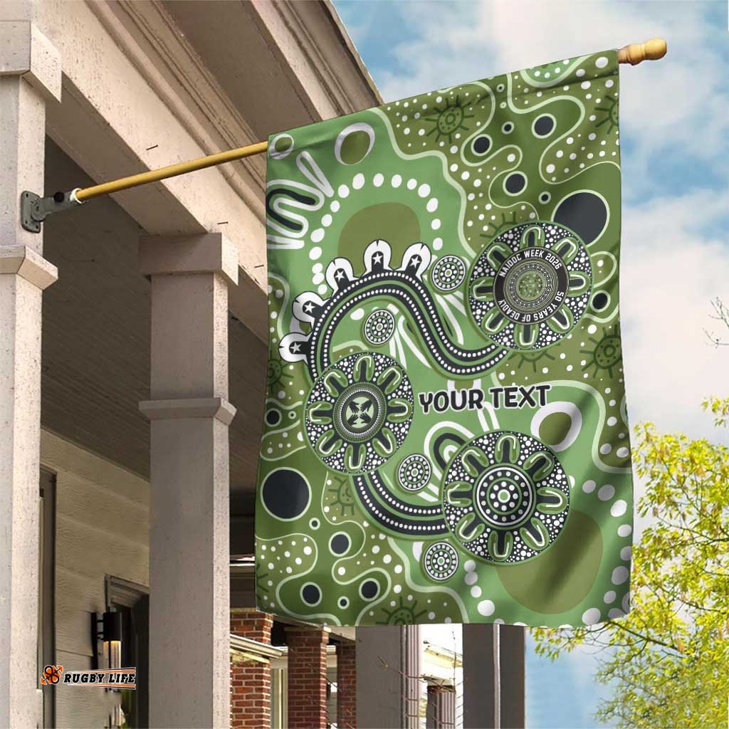 Personalised NAIDOC Week 50 Years Deadly Always Garden Flag Green Aboriginal Artwork Dot Painting LT9