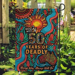 NAIDOC Week 26 Garden Flag 50 Years of Deadly Aboriginal Motif LT03