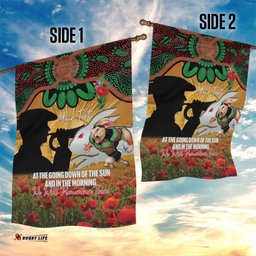 Personalised Rabbitohs Rugby ANZAC Day Garden Flag Last Post Poppy We Will Remember Them LT14