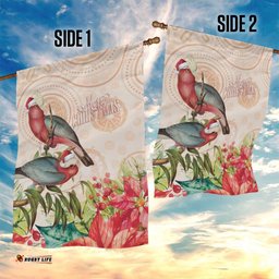 Merry Christmas Aussie Aboriginal Garden Flag Rosebreasted Cockatoo Pastel LT7